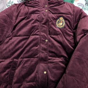 Ralph Lauren Deep Burgundy Puffer Coat